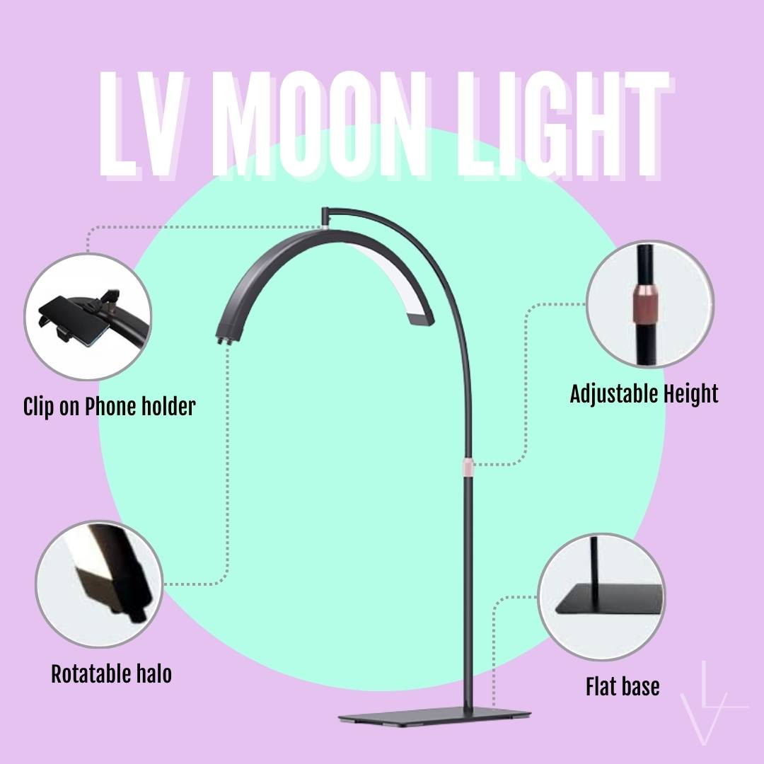 LV moonlight adjustable moon light for beauty salon room lighting with phone holder