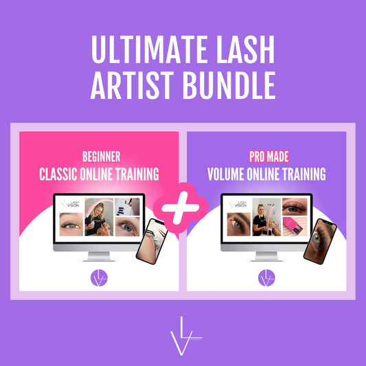 ultimate lash bundle, beginner eyelash extension training course, classic and volume